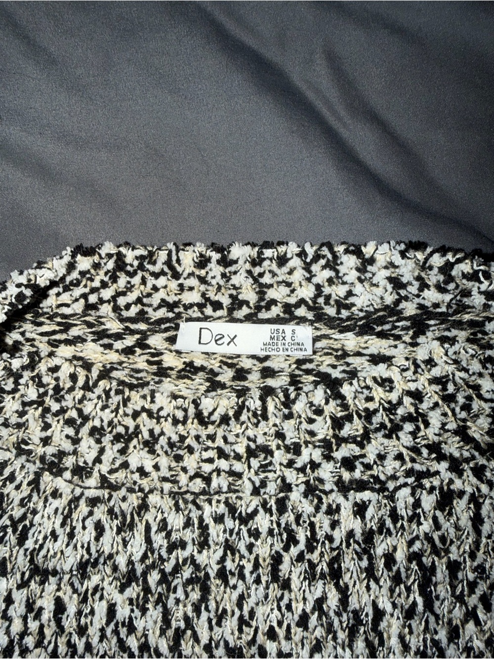 Dex Black & White Bouclé Knit Skirt